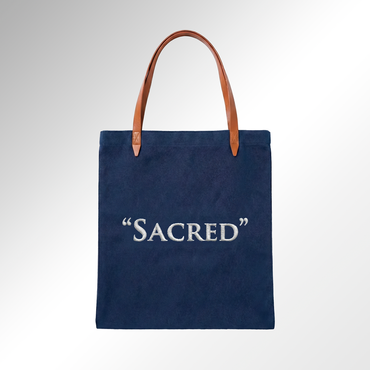 Embroidered Navi Owl Twill Shopper Tote