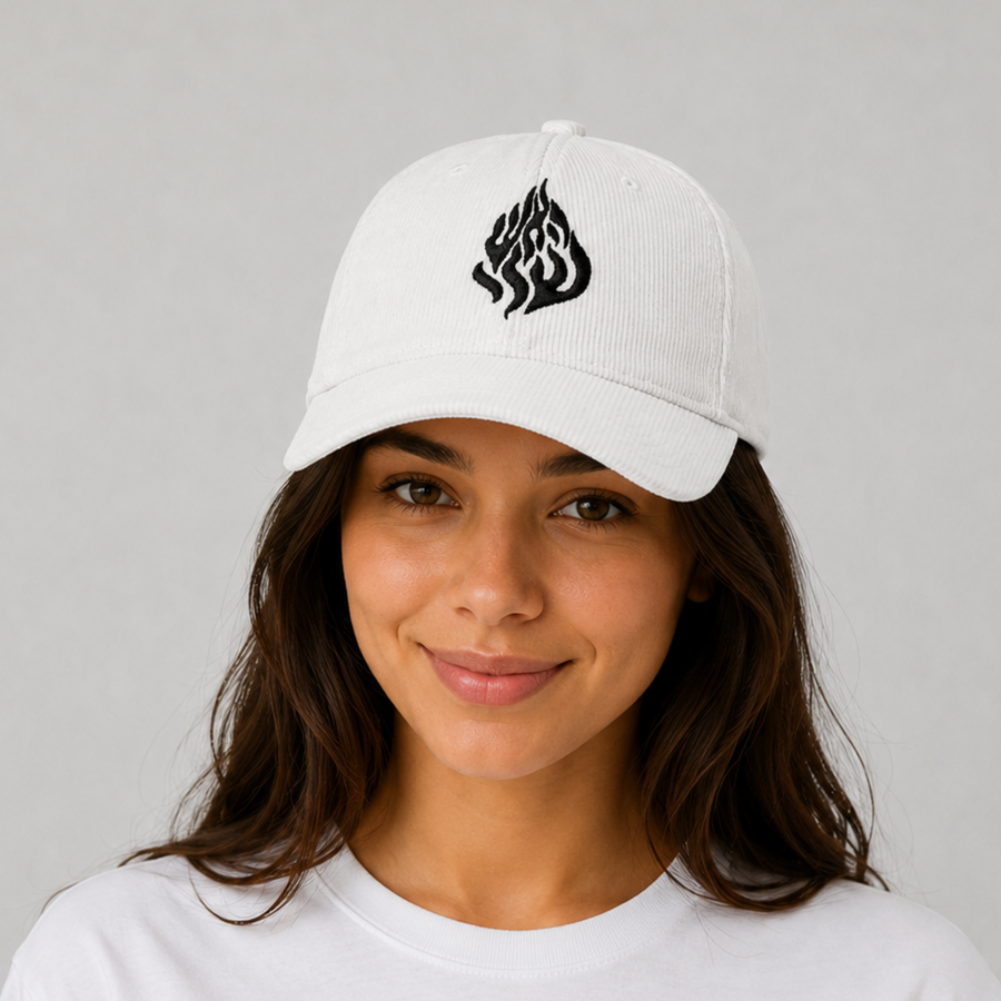 Embroidered-Keep Going Corduroy Cap