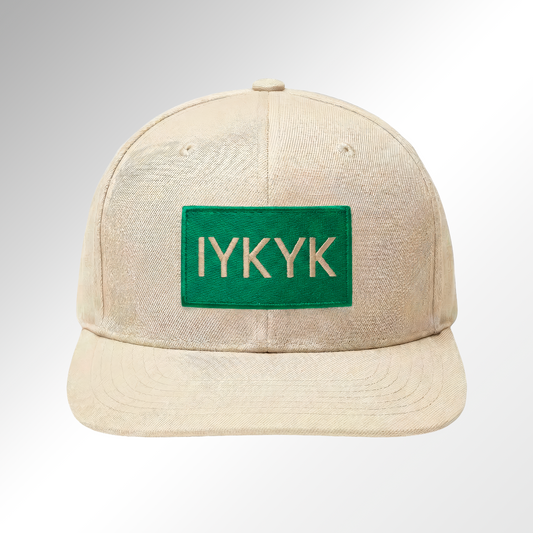 Embroidered-IYKYK flat brim Cap