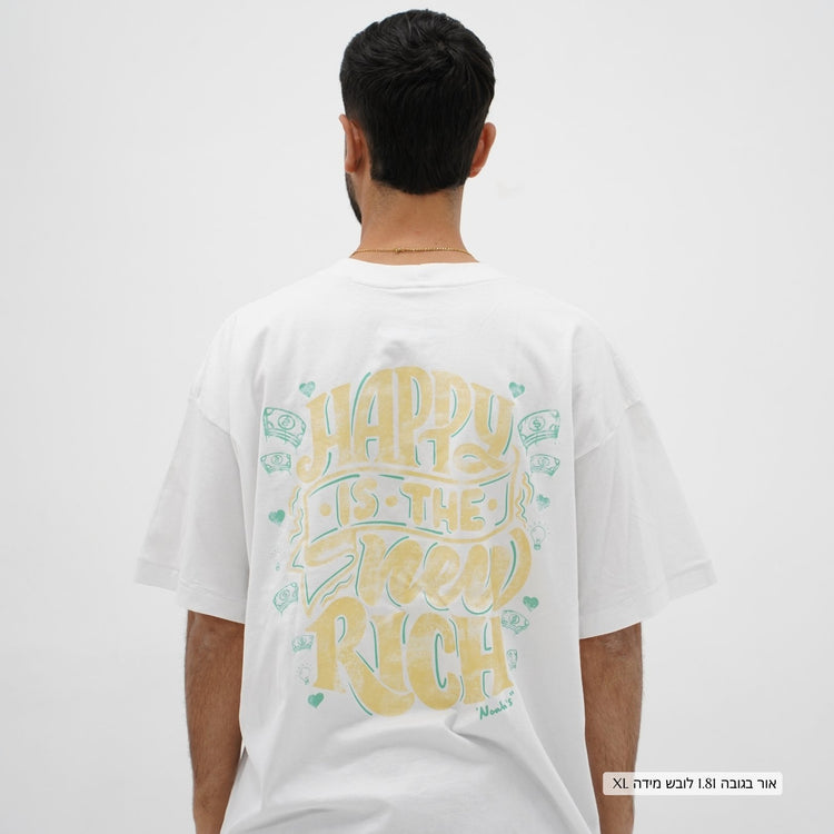 Mid-Oversized Happy Wealth T-Shirt