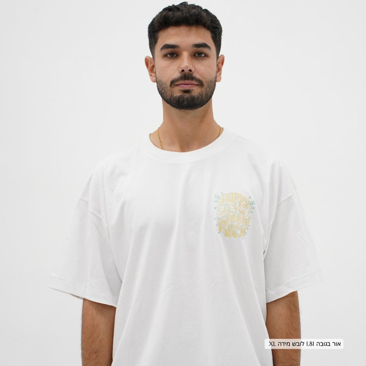Mid-Oversized Happy Wealth T-Shirt