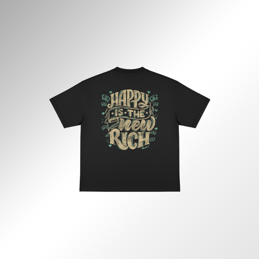 Mid-Oversized Happy Wealth T-Shirt
