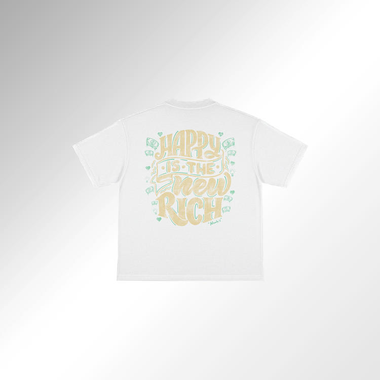 Mid-Oversized Happy Wealth T-Shirt