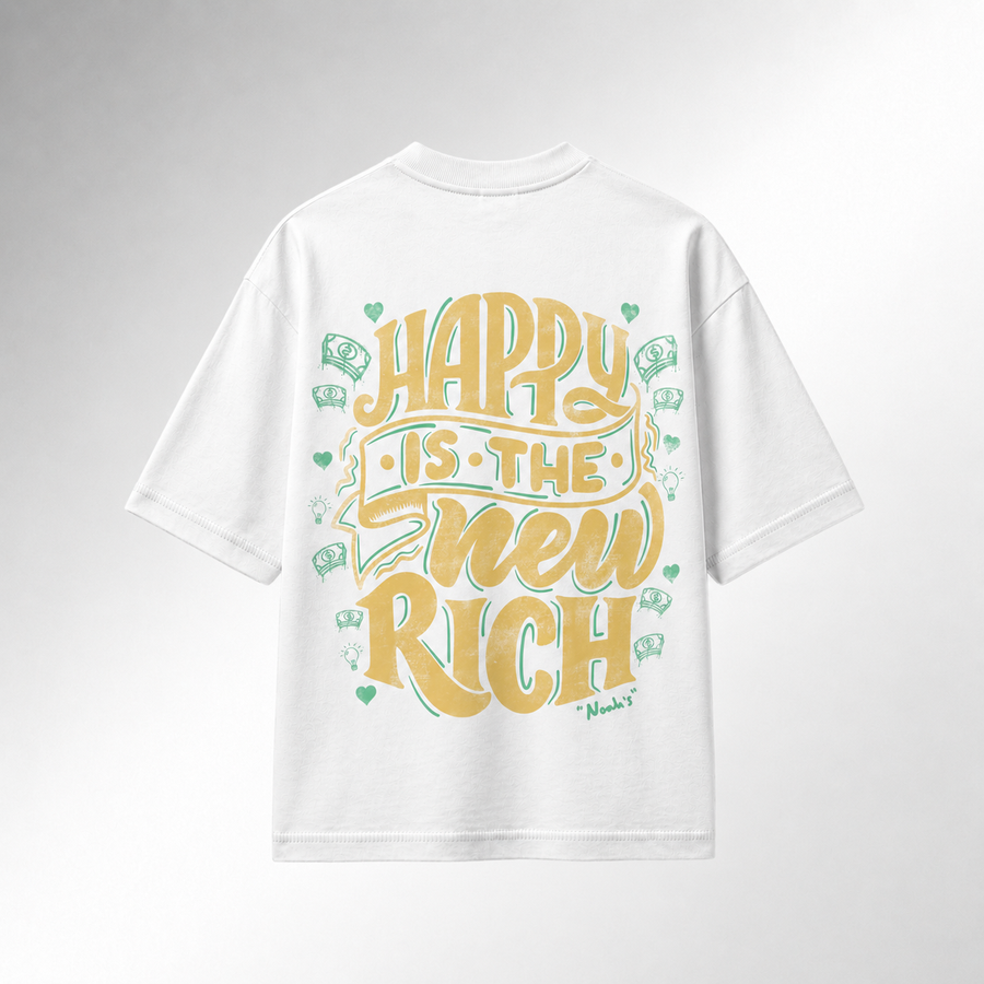 Mid-Oversized Happy Wealth T-Shirt