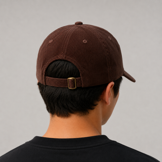 Embroidered-Logo Slogan Corduroy Cap