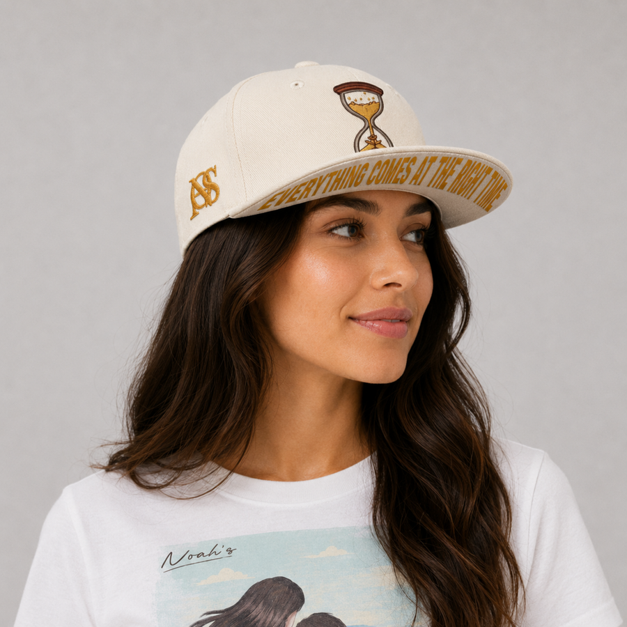 Embroidered-Perfect Timing 199 Flat Brim Cap