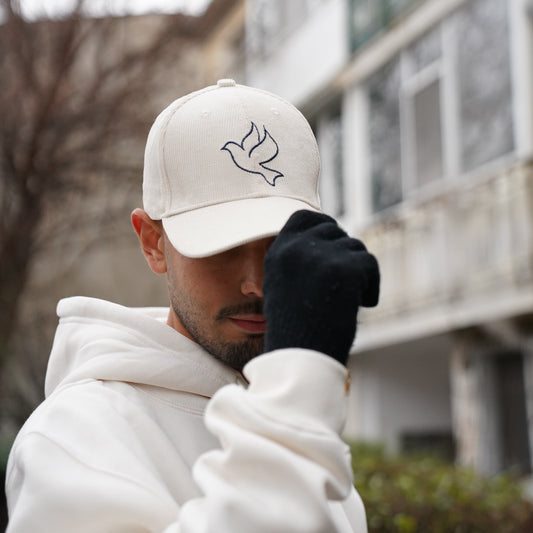 Embroidered-Peace Corduroy Cap