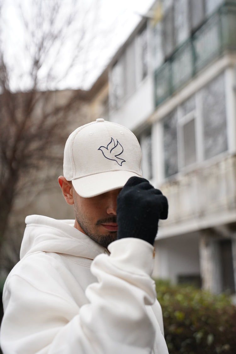 Embroidered-Peace Corduroy Cap