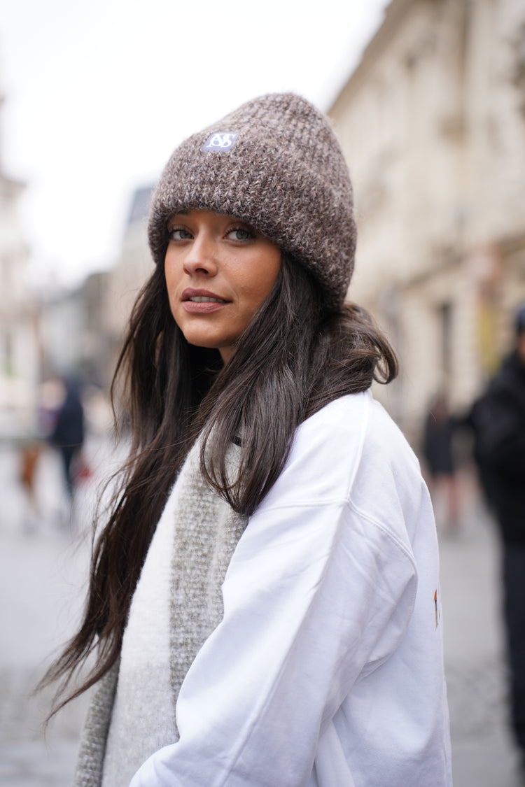 Rib-Knit Cotton-Blend Beyond Symbol Beanie