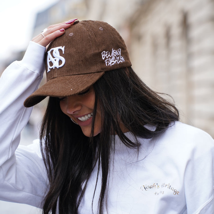 Embroidered-Logo Slogan Corduroy Cap
