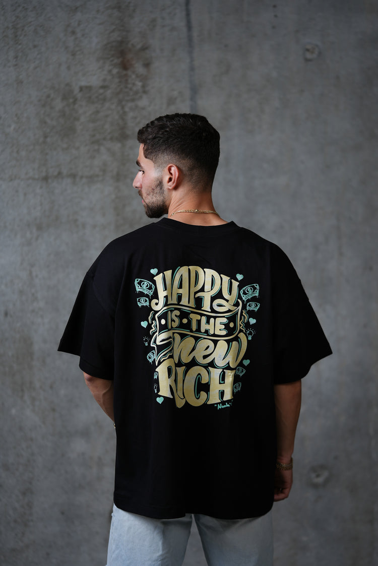 Mid-Oversized Happy Wealth T-Shirt