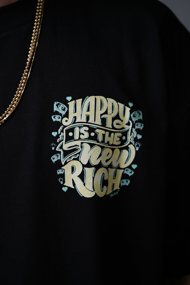 Mid-Oversized Happy Wealth T-Shirt