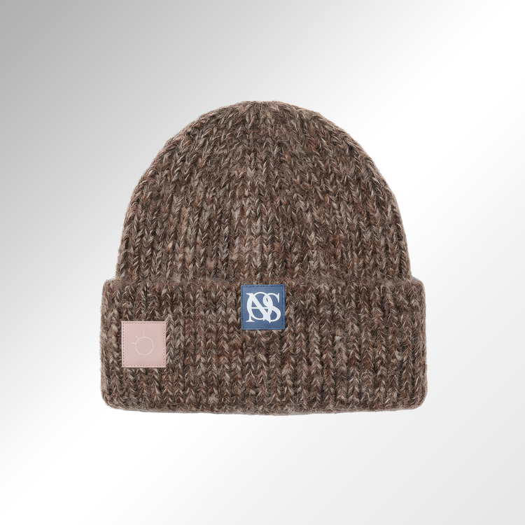 Rib-Knit Cotton-Blend Beyond Symbol Beanie