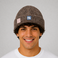 Rib-Knit Cotton-Blend Beyond Symbol Beanie