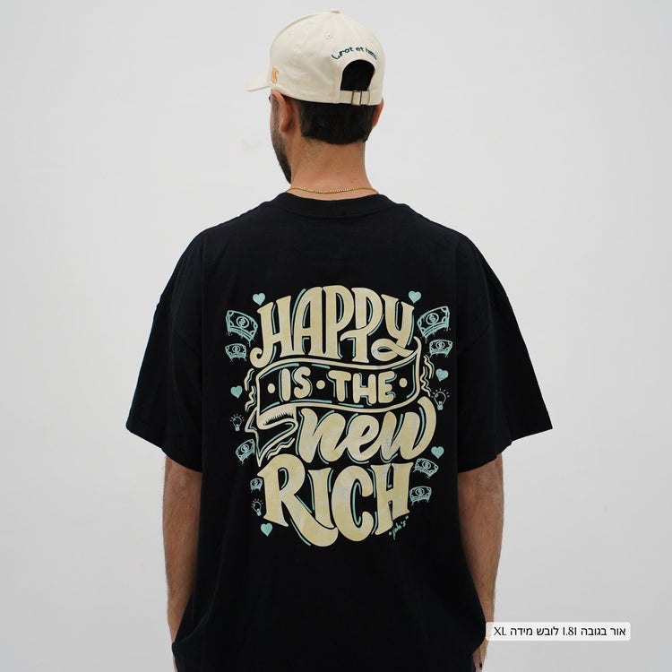 Mid-Oversized Happy Wealth T-Shirt