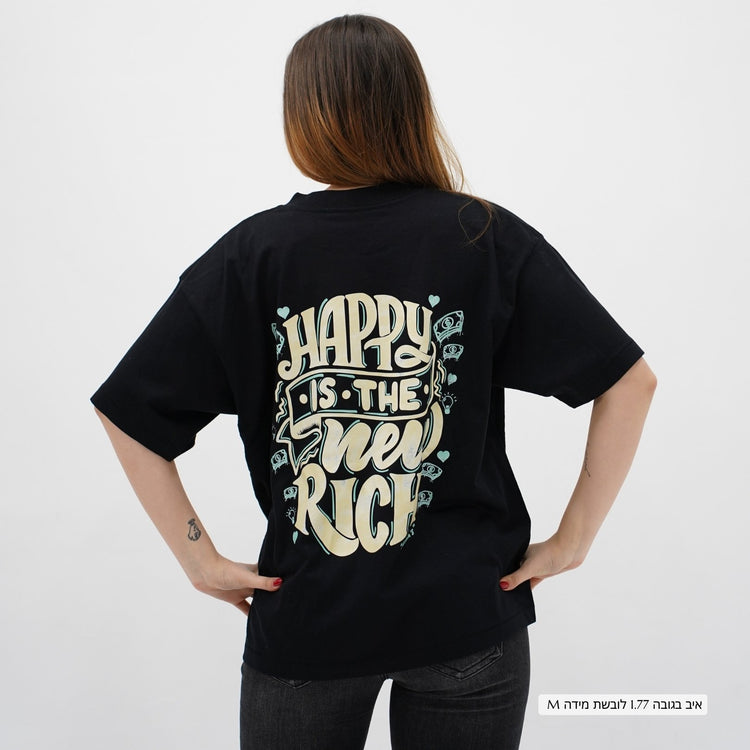 Mid-Oversized Happy Wealth T-Shirt
