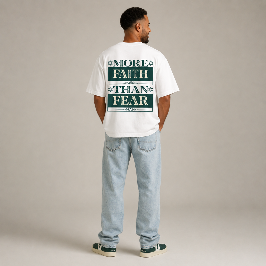 Mid-Oversized Faith Over Fear T-Shirt
