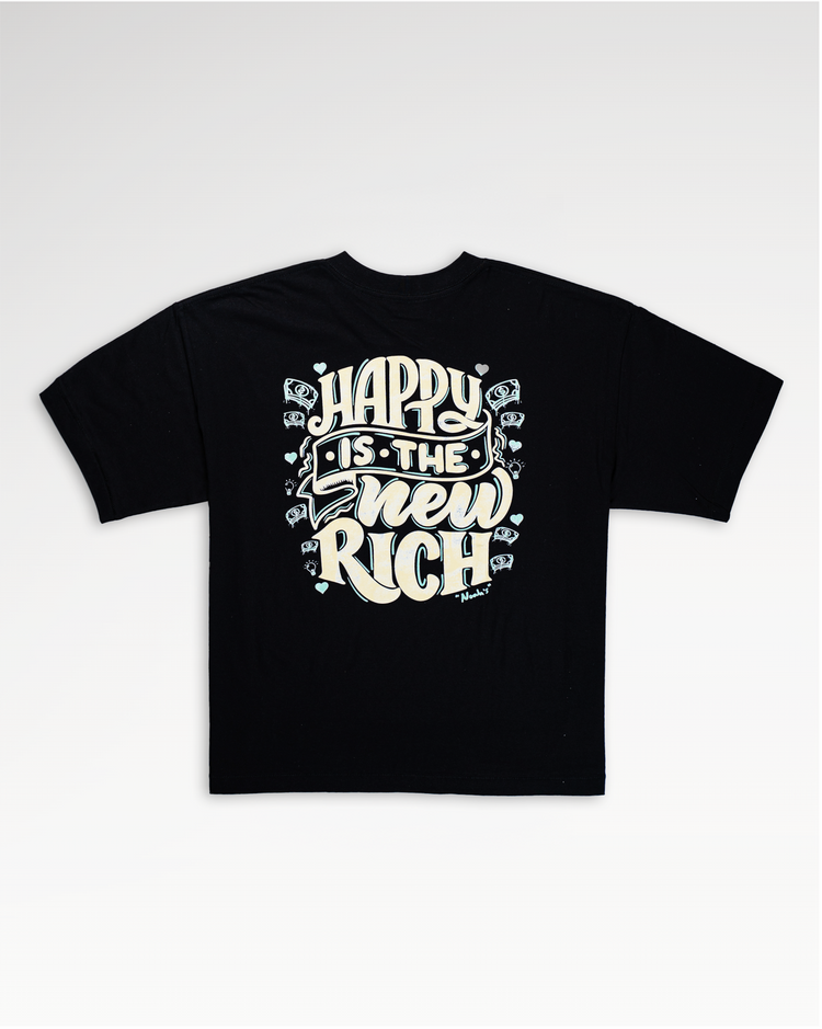 Mid-Oversized Happy Wealth T-Shirt