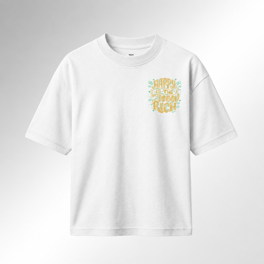 Mid-Oversized Happy Wealth T-Shirt
