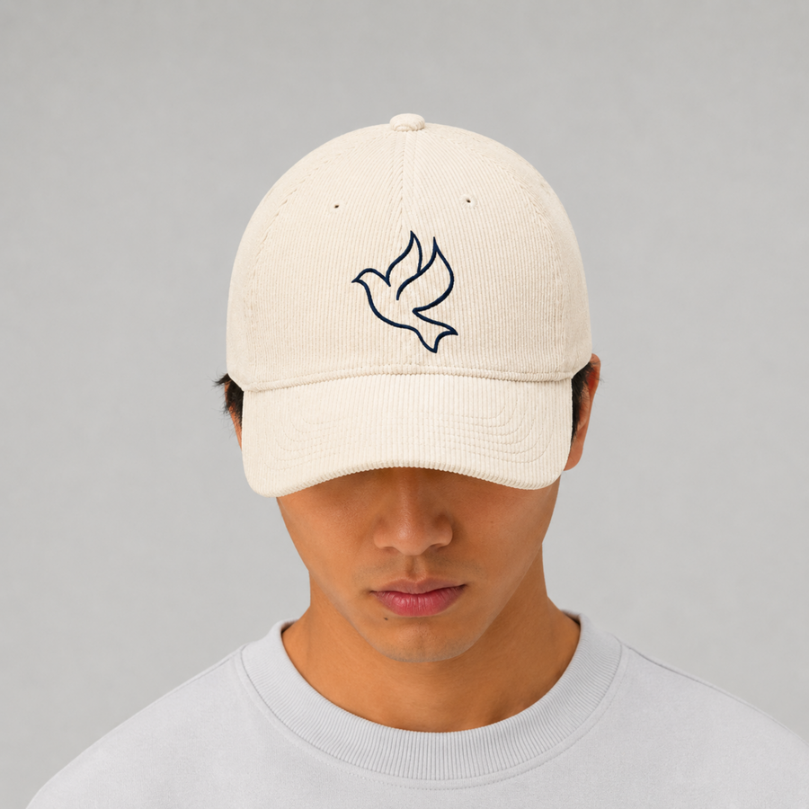 Embroidered-Peace Corduroy Cap