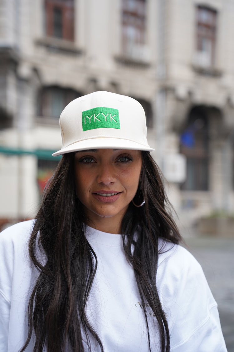 Embroidered-IYKYK flat brim Cap