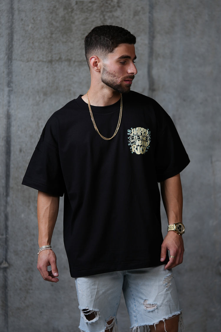 Mid-Oversized Happy Wealth T-Shirt