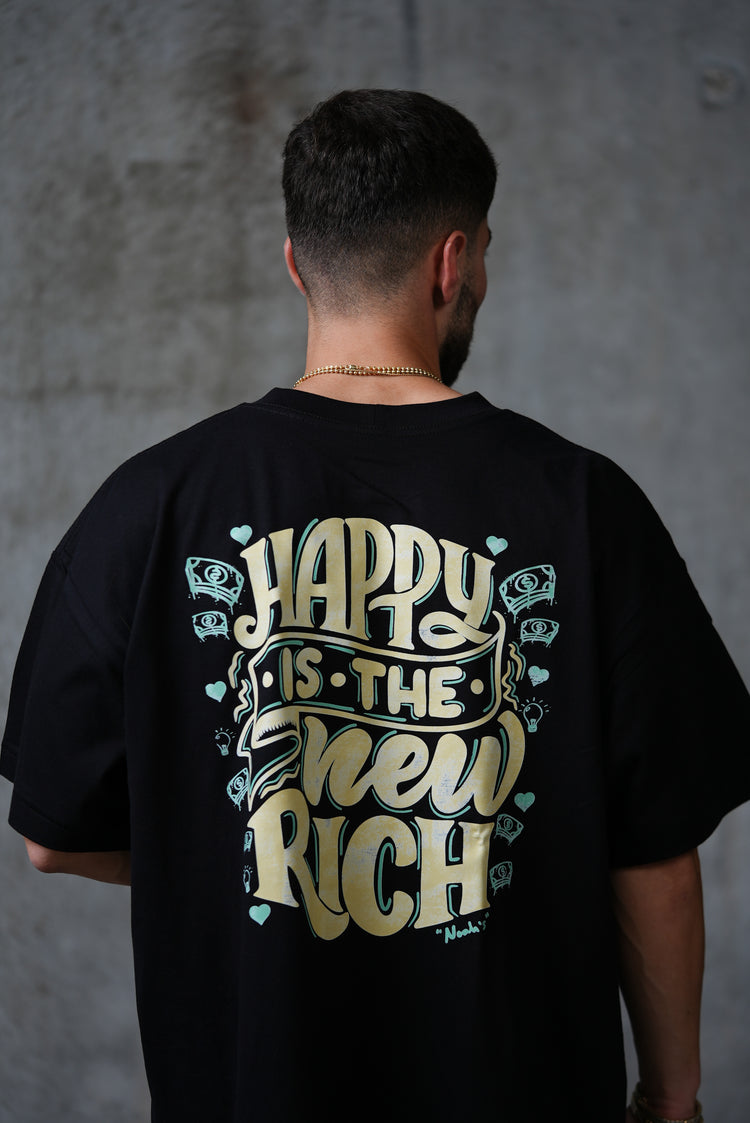 Mid-Oversized Happy Wealth T-Shirt