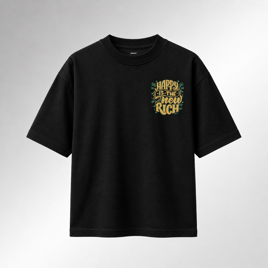 Mid-Oversized Happy Wealth T-Shirt